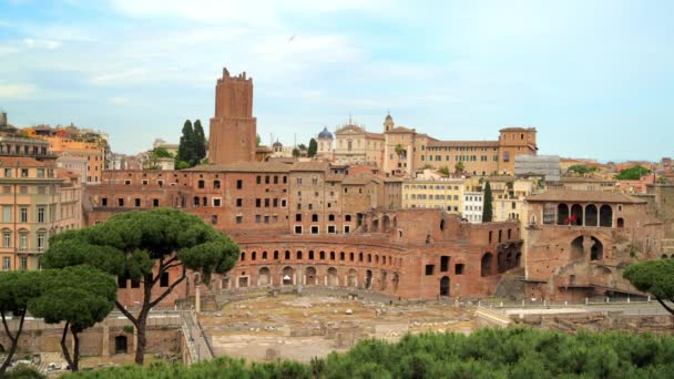 Timelapse Blik Het Forum Romanum Rome Italië Oude Opgravingen Met — Stockvideo