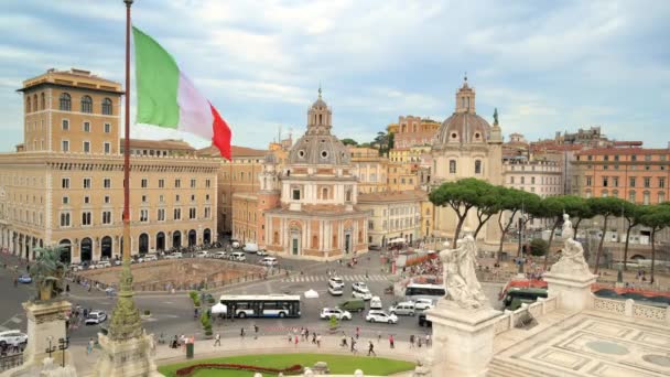 Rome Italy June 2022 Timelapse View Piazza Venezia Victor Emmanuel — Stock Video