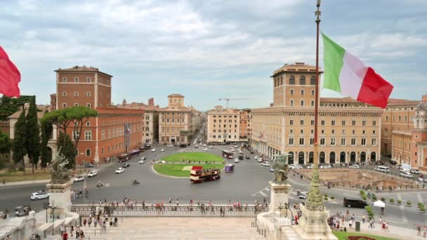 Rome Italy June 2022 View Piazza Venezia Victor Emmanuel Monument — Video Stock