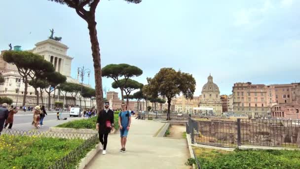 Рим Италия Июнь 2022 Уличный Пейзаж Древнего Центра Города Древние — стоковое видео