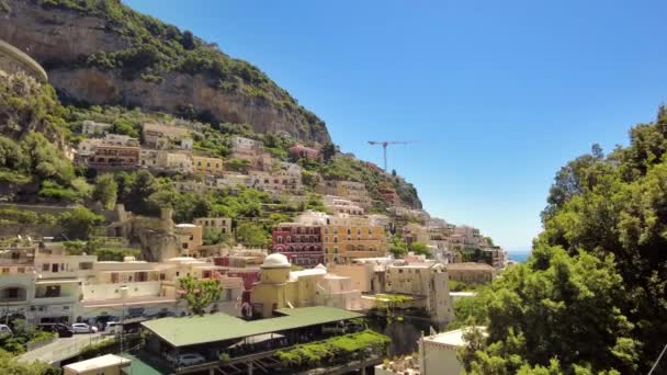 Roma Talya Haziran 2022 Positano Sokak Manzarası Tyrhenian Deniz Kıyısı — Stok video
