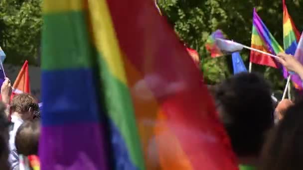 Chisinau Moldova Juin 2022 Beaucoup Gens Défilé Fierté Gay Dans — Video