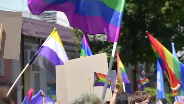 Chisinau Moldova Juni 2022 Viele Menschen Bei Der Gay Pride — Stockvideo