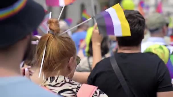 Chisinau Moldova June 2022 Lots People Gay Pride Parade City — Vídeos de Stock