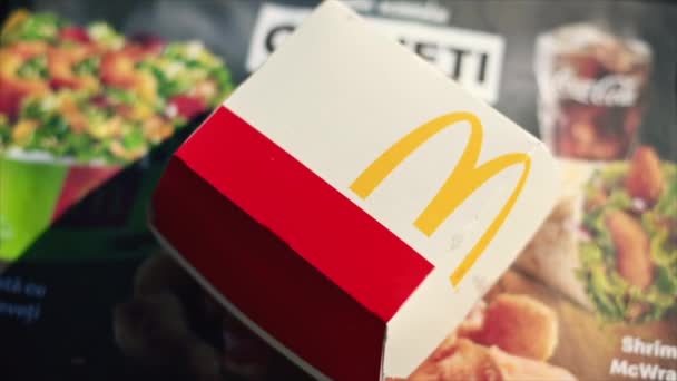 Chisinau Moldova June 2022 Burger Box Mcdonald — Video Stock