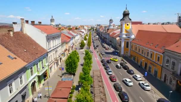 Cluj Romania July 2022 Aerial Drone View City Centre Cityscape — Vídeo de Stock