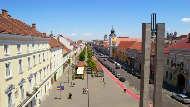 Cluj Romania July 2022 Aerial Drone View City Centre Cityscape — Stockvideo