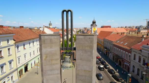 Cluj Romania July 2022 Aerial Drone View City Centre Cityscape — Stock video