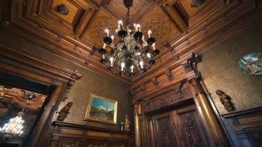 Peles Castle interior in Romania. A room with a classic design