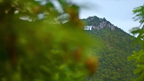 Name City Hill Greenery Brasov Romania — Stok Video