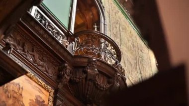 SINAIA, ROMANIA - JULY, 2022: Peles Castle interior in Romania. A room with a classic design