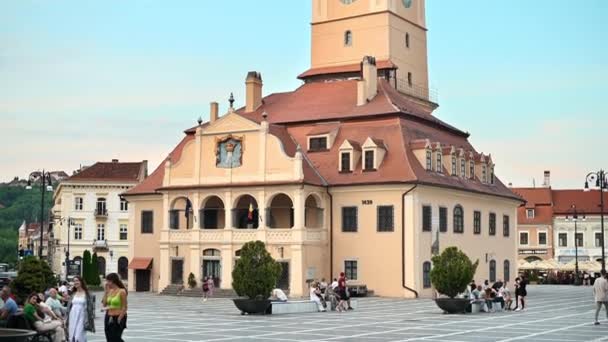 Brasov Romania July 2022 View Old City Centre Council Square — Video Stock