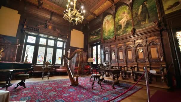 Sinaia Romania July 2022 Peles Castle Interior Romania Room Classic — 图库视频影像