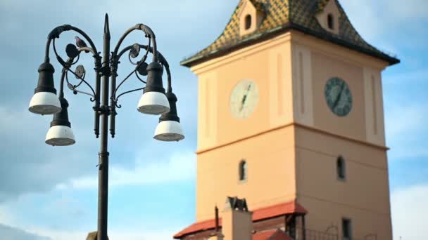 Brasov Romania July 2022 Close View County Museum History Lamp — ストック動画