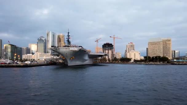 Barco Militar Porto San Diego Califórnia — Vídeo de Stock