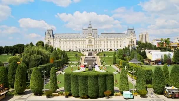 Iasi Rumunia Sierpień 2022 Widok Lotu Ptaka Pałac Kultury Mieście — Wideo stockowe