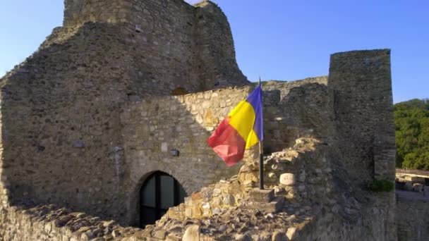 Targu Neamt Romania August 2022 Aerial Drone View Neamt Citadel — Stock Video