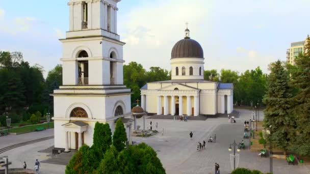 Chisinau Moldova 2022 Ağustos Gün Batımında Şehrin Hava Aracı Görüntüsü — Stok video