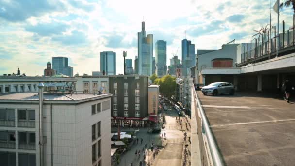 Frankfurt Germany September 2022 Погляд Місто Центрі Міста Багато Сучасних — стокове відео