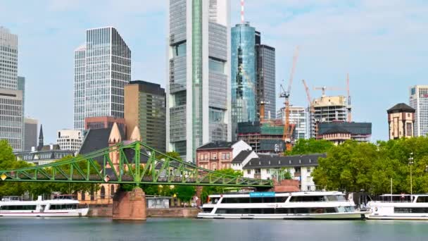 Frankfurt Germany September 2022 Cityscape Міста Центрі Міста River Main — стокове відео
