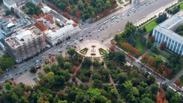 Chisinau Nun Moldova Daki Hava Aracı Görüntüsü Central Park Manzarası — Stok video