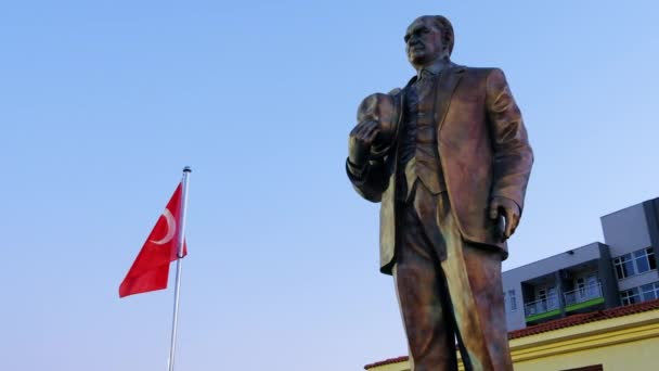 Kemer Turkey Wrzesień 2022 Widok Pomnik Mustafy Kemala Ataturka Centrum — Wideo stockowe