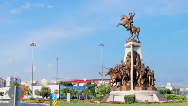 Antalia Turkey Wrzesień 2022 Widok Pomnik Mustafy Kemala Ataturka Poruszające — Wideo stockowe