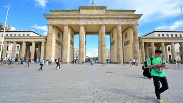 Berlin Allemagne Septembre 2022 Vue Porte Brandebourg Centre Ville Touristes — Video