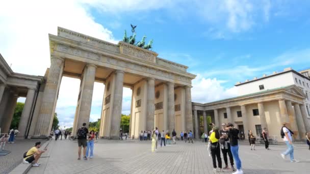 Berlino Germania Settembre 2022 Veduta Temporale Della Porta Brandeburgo Nel — Video Stock