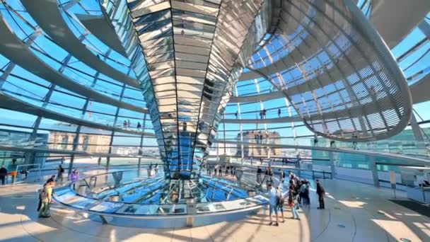 Berlin Deutschland September 2022 Blick Auf Die Glaskuppel Des Reichstages — Stockvideo