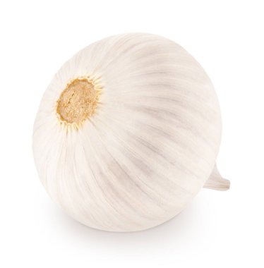 Beyaz arka planda tamamen taze sarımsak..