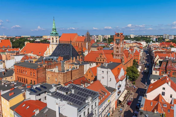 Utsikt Gamlebyen Torun Elven Vistula Ovenfra Løpet Varm Sommerdag Utsyn – stockfoto