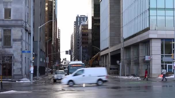 Cityscape view with skyscrapers and crossroad in downtown of Ottawa, Canada. — Wideo stockowe