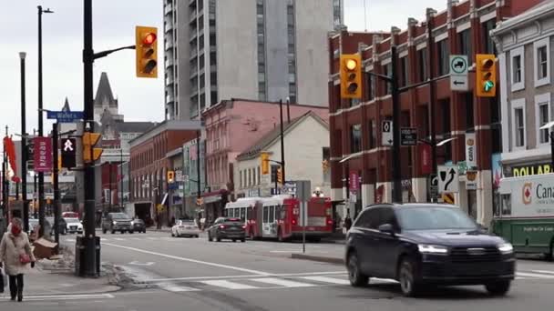 Rideau straat in het centrum van Ottawa, Canada. — Stockvideo