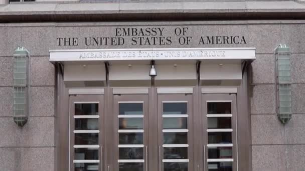 Embaixada dos Estados Unidos da América em Ottawa, Canadá — Vídeo de Stock