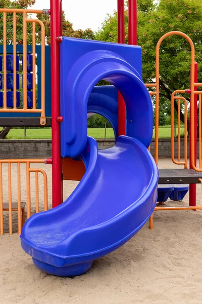 Colorful Playground Slide Children Public Park Summer People — ストック写真