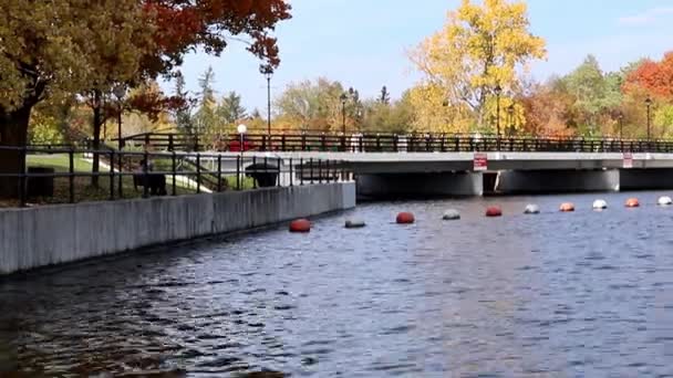 Ottawa Kanada Října 2021 Rideau River Hogs Back Bridge Dam — Stock video