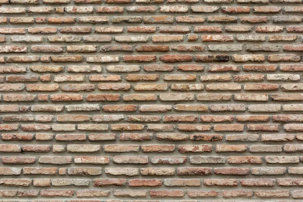 Kırmızı tuğlalardan oluşan bir arka plan duvarı. Duvar kağıdı, eski tuğlaların dokusu..