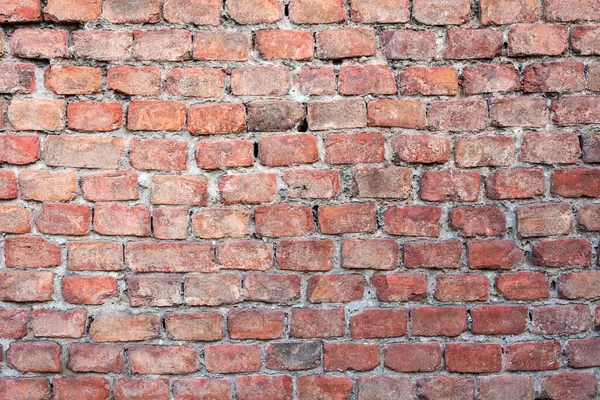 Kırmızı tuğlalardan oluşan bir arka plan duvarı. Duvar kağıdı, eski tuğlaların dokusu..