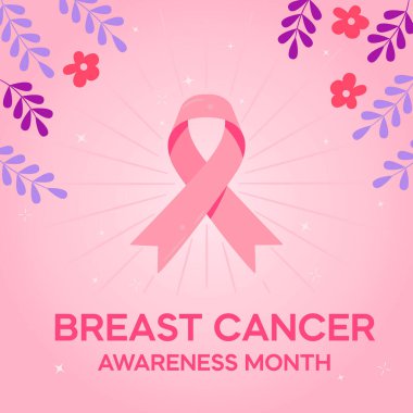 Göğüs kanseri ayı posteri. Vektör illüstrasyonu