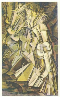 Çıplak Merdiven İniyor, Hayır. 2, 1912. Marcel Duchamp 'ın tablosu. Resim, ressam yirmi beş yaşındayken yaratıldı. Cubitsts tarafından Futurist olarak reddedildikten sonra Paris Bağımsızlar Salonu 'nda sunuldu.. 