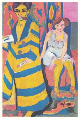Ernst Ludwig Kirchner 'ın 1910 tarihli oto portresi. Bu tabloya baktığımda, içimde zevkli bir anarşi hissi oluşuyor. Görüntüde muhteşem bir bozulma var. Neredeyse bir saldırganlık diyebilirsiniz..