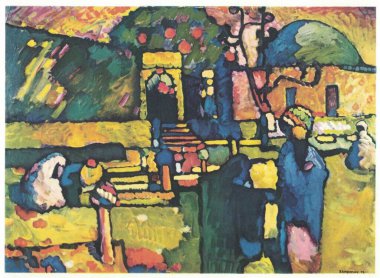 Araplar (Mezarlık), 1909. Wassily Kandinsky 'nin tablosu. Wassily Kandinsky (16 Aralık 1866 - 13 Aralık 1944) Rus ressam ve sanat kuramcısı. Kandinsky genellikle batı sanatında soyutlamanın öncülerinden biri olarak kabul edilir.. 