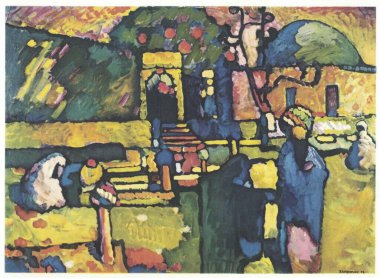 Arabs (Cemetery), 1909. Painting by Wassily Kandinsky. Wassily Kandinsky (16 December 1866 -13 December 1944) was a Russian painter  and art theorist. Kandinsky is generally credited as one of the pioneers of abstraction in western art.  clipart