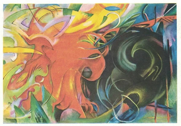 Formas Lucha 1914 Óleo Sobre Lienzo Pintura Franz Marc Las —  Fotos de Stock