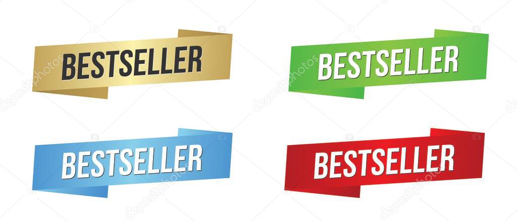 Best seller ribbon label set best seller banner Suitable for products that are ranked very well.