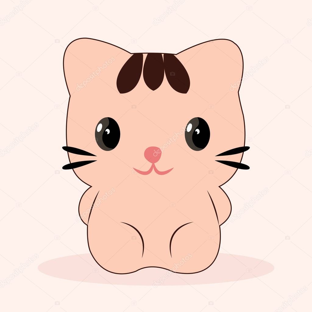 vector cute cartoon cat clipart