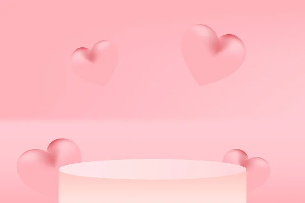 Pastelowy Różowy Studio Jest Idealny Wyświetlania Makijażu Przedmiotów Lub Walentynki — Wektor stockowy