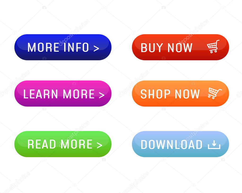 Set of modern buttons for web site vector
