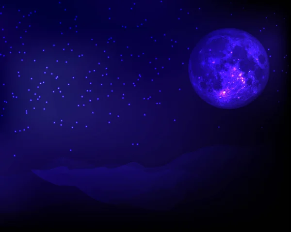 Moon Scenery Silent Night Blue Stars Icebergs — Stockfoto